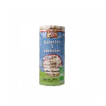 Produits Bio-galette de riz soufflé aux 5 céréales-130g-GRILLON D'OR