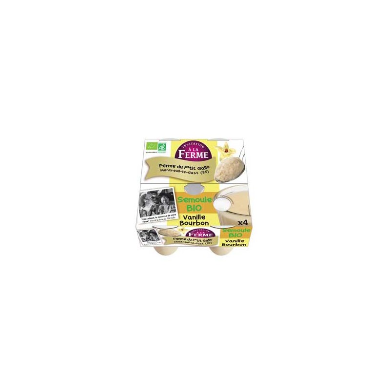 Semoules bio "au lait" à la vanille - 4*100 g-Produits frais-LE P TIT GALLO
