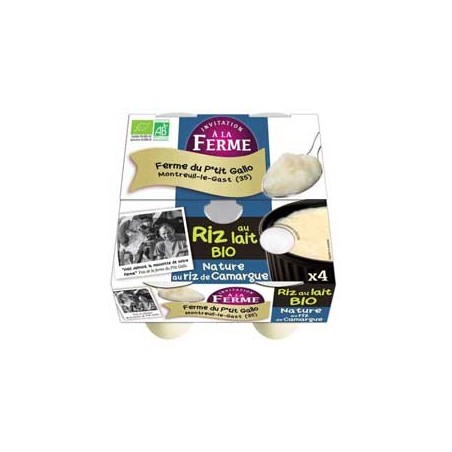 Riz au lait nature par 4- bioProduits fraisLE P TIT GALLO