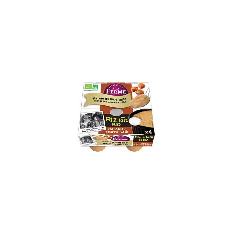 Riz au lait caramel beurre salé par 4- bio-Produits frais-LE P TIT GALLO