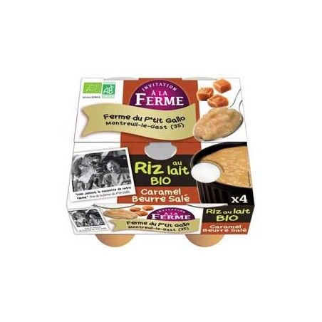 Riz au lait caramel beurre salé par 4- bioProduits fraisLE P TIT GALLO