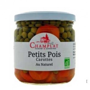 Produits Bio-Petits pois carottes (pot de verre)- 340 g-BIODIS