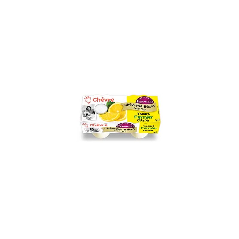 Les yaourts (chèvre)-yaourt fermier CITRON par 2-CHEVRERIE BECOT Les yaourts (chèvre)-yaourt fermier CITRON par 2-CHEVRERIE BECOT