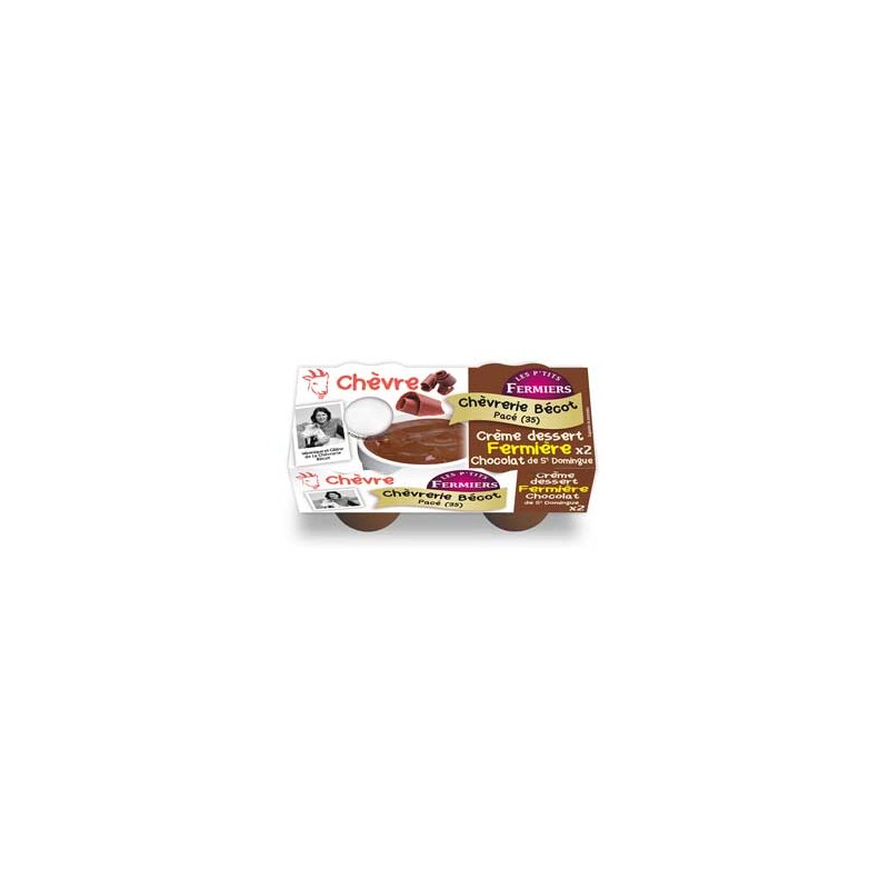 crème dessert fermière chocolat- Par 2-Produits frais-CHEVRERIE BECOT