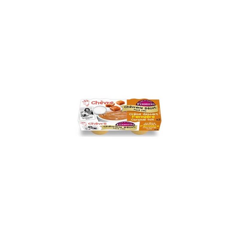 crème dessert bio chèvre caramel salé- Par 2-Produits frais-CHEVRERIE BECOT