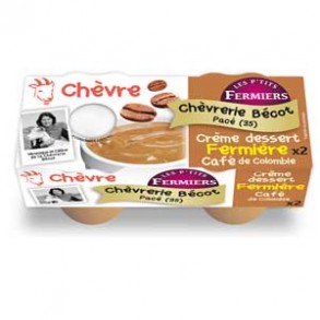 crème dessert bio chèvre au café- Par 2-Produits frais-CHEVRERIE BECOT