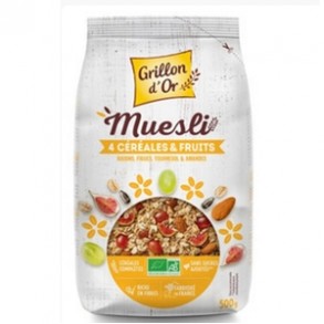 Produits Bio muesli 4 céréales bio - 500 g GRILLON D'OR