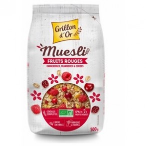 Produits Bio muesli Fruits rouges bio - 500 g GRILLON D'OR