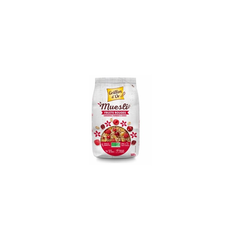 Produits Bio muesli Fruits rouges bio - 500 g GRILLON D'OR Produits Bio muesli Fruits rouges bio - 500 g GRILLON D'OR