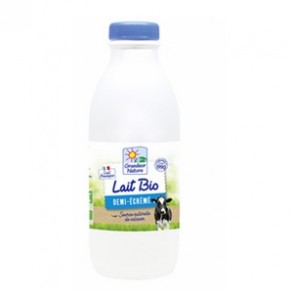 Lait UHT (bouteille) demi-écrémé bio - 1 l-Produits frais-BIODIS FRAIS