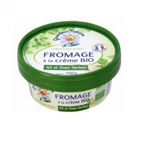 Tartinables frais, crèmes-Fromage à tartiner bio- Ail et Fines herbes 150 Grs-BIODIS FRAIS