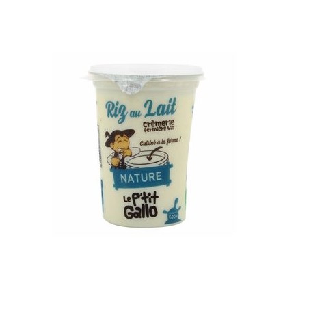 Le riz au lait biologique 500 gProduits fraisLE P TIT GALLO
