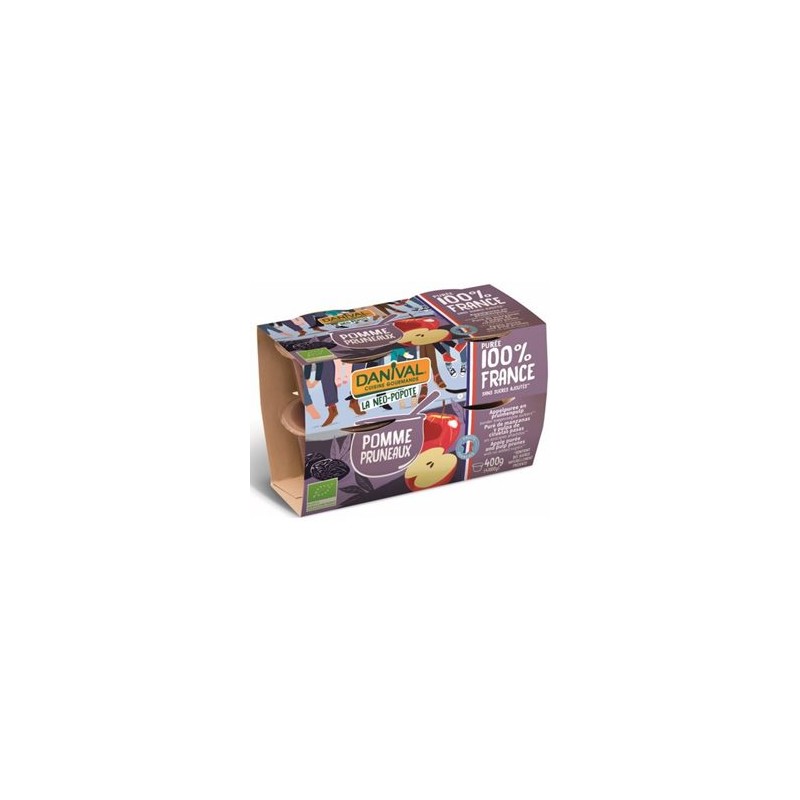 Compotes et purée de fruits-Purée pomme pruneaux bio - 4*100 grs-BIODIS Compotes et purée de fruits-Purée pomme pruneaux bio - 4*100 grs-BIODIS