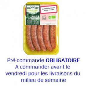 Charcuterie-Chipolatas bio nature par 5-275 grs-BIOPORC