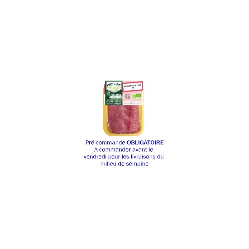 Escalopes, filets, côtes et grillades-Escalope de porc bio par 2- Env. 220 grs-BIOPORC Escalopes, filets, côtes et grillades-Escalope de porc bio par 2- Env. 220 grs-BIOPORC