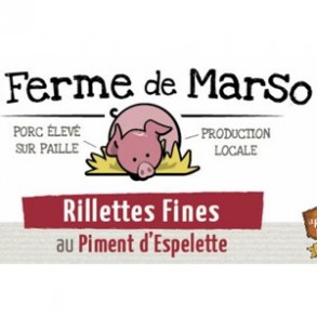Plats préparés-Rillettes fines au piment espelette- 90 grs-Ferme de Marso