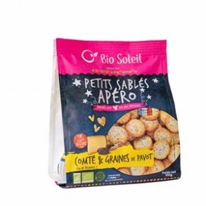 Biscuits apéritifs bio-Sablé apéro comté et graines pavot-100 grs-BIODIS