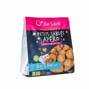 Biscuits apéritifs bio-Sablé apéro bleu et noix-100 grs-BIODIS