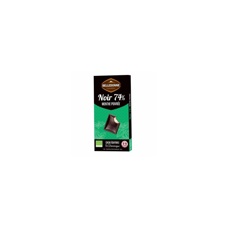 Produits Bio Tablette noir fourrée menthe poivrée bio- 100 g BIODIS Produits Bio Tablette noir fourrée menthe poivrée bio- 100 g BIODIS