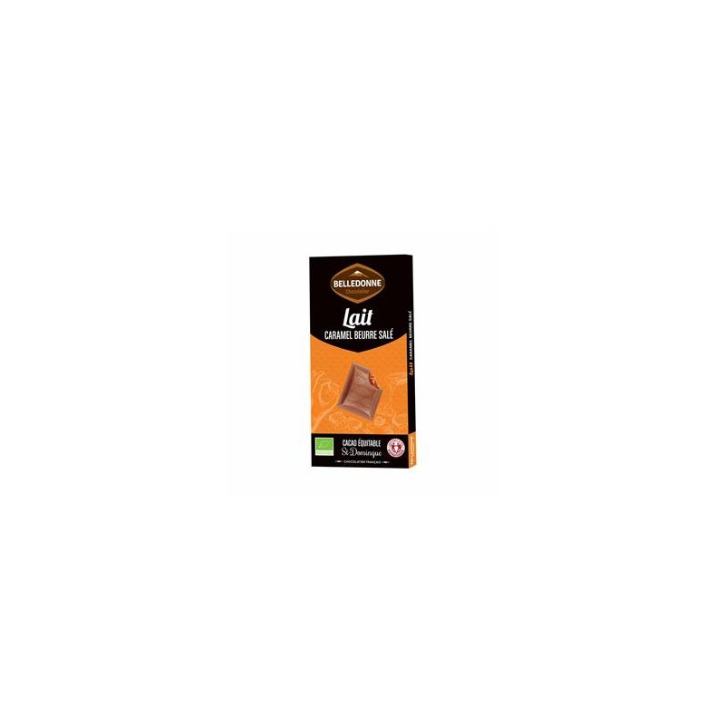 Produits Bio Tablette lait fourrée caramel beurre salé bio- 100 g BIODIS Produits Bio Tablette lait fourrée caramel beurre salé bio- 100 g BIODIS