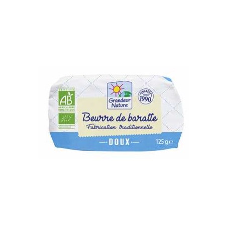 Beurre de baratte doux bio moulé - 125 grsLait et beurreBIODIS FRAIS