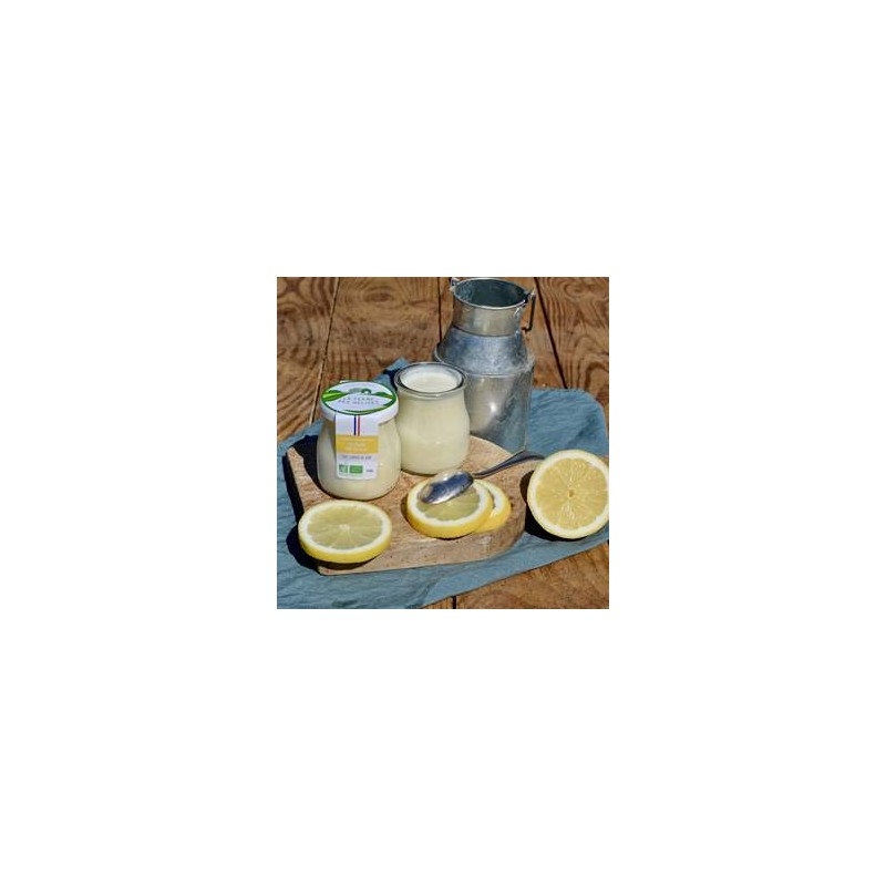 Yaourts (vache)-Yaourt brassé BIO Citron - unité-LA FERME DES DELICES