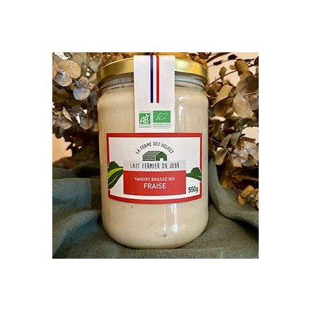Yaourt brassé BIO Fraise - Pot 550 grsYaourts (vache)LA FERME DES DELICES