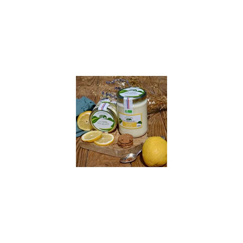 Yaourts (vache)-Yaourt brassé BIO Citron - Pot 550grs-LA FERME DES DELICES