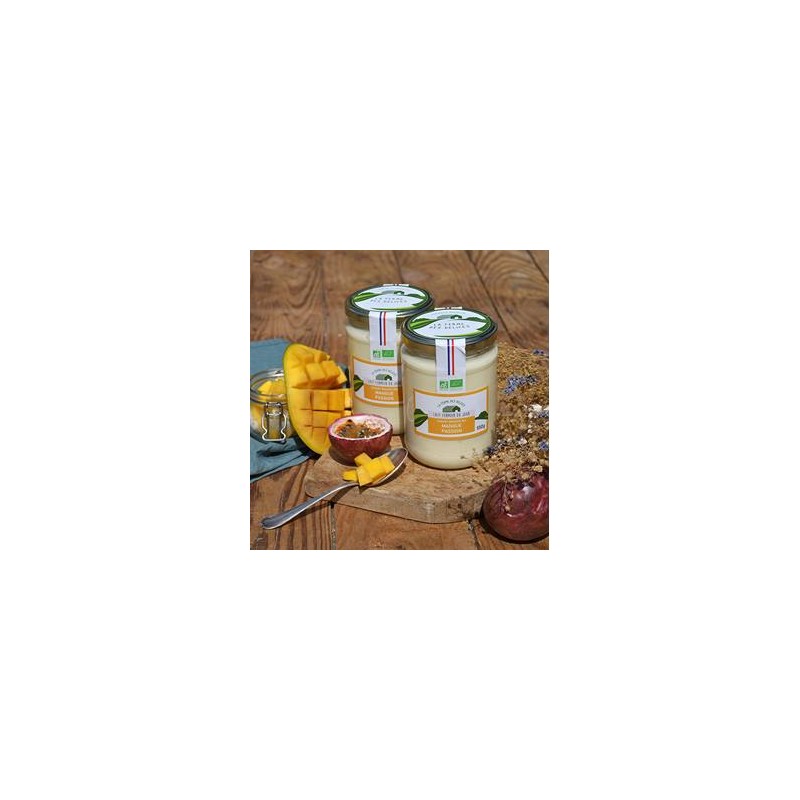 Yaourts (vache)-Yaourt BIO Mangue Passion - Pot 550 grs-LA FERME DES DELICES