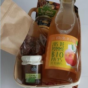 Corbeille gourmande- 4 produits-Bon à offrir, cadeaux-PRODUITS SELECTIONNES