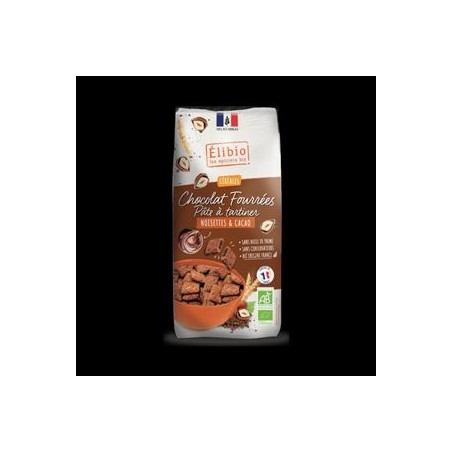 Céréales Chocolat Fourrées Noisette/Cacao Elibio 375gCéréales du matin (bio)Asso élibio