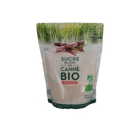 Sucre canne Blond poudre Doypack bio-750 grsSucre et aide à la patisserieBIODIS
