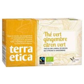 Produits Bio Thé Gingembre/Citron Vert AB Terra Etica - 20 sachets BIODIS