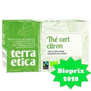 Produits Bio Thé vert citron AB Terra Etica - 20 sachets BIODIS