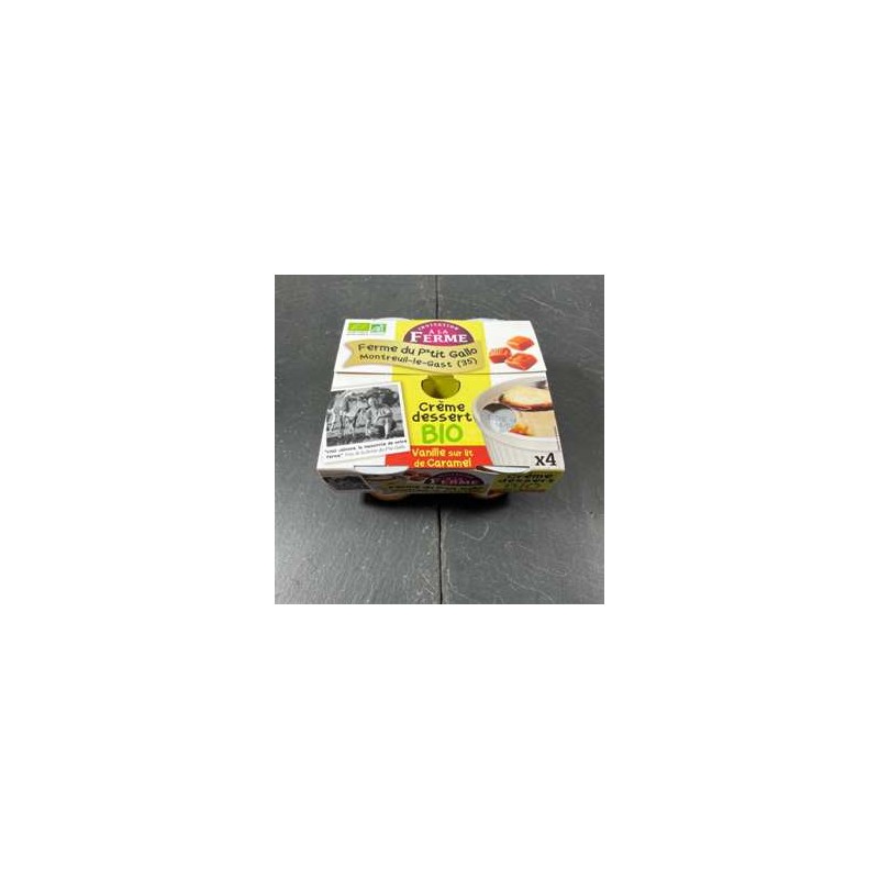 Crème vanille sur lit de caramel bio- Par 4Crèmes desserts, riz au laitLE P TIT GALLO