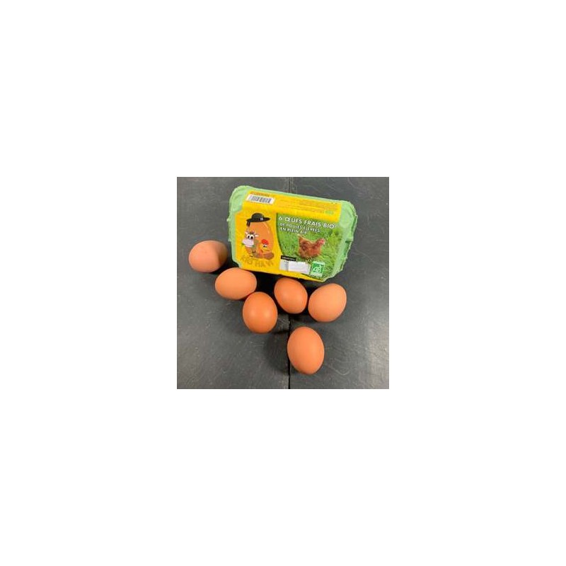 Oeufs bio (ferme Kig Ha Vi) boîte 6- cal M-Produits frais-FERME KIG HA VI