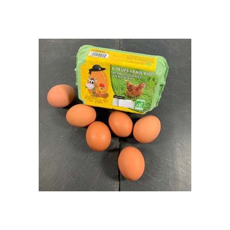 Oeufs bio (ferme Kig Ha Vi) boîte 6- cal MProduits fraisFERME KIG HA VI
