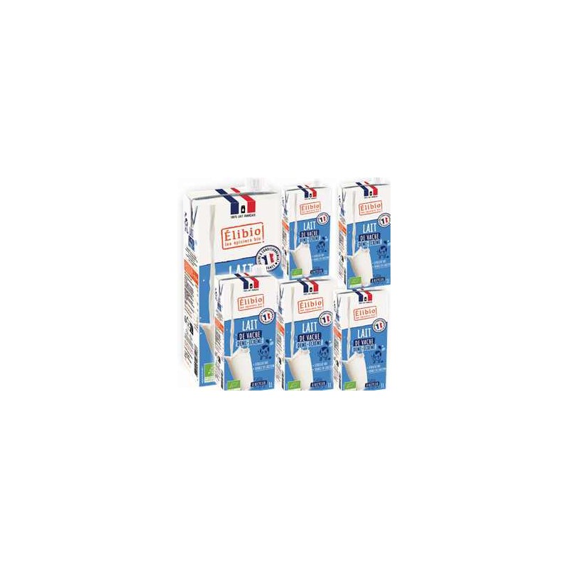 Lait UHT (Elibio) demi-écrémé- Pack de 6-Produits frais-ASSO. ELIBIO Lait UHT (Elibio) demi-écrémé- Pack de 6-Produits frais-ASSO. ELIBIO