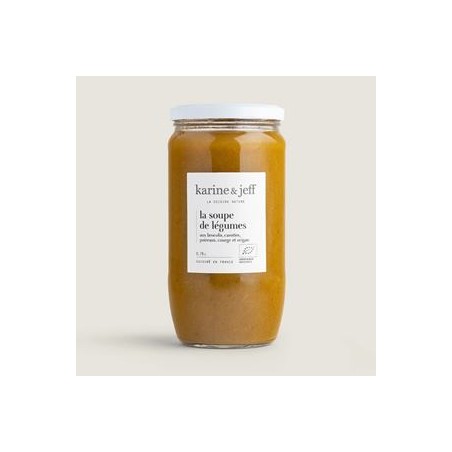 Soupe légumes Bio (brocolis- carotte-poireaux-courges et origan)- 780 mlSoupes de légumesKarine et Jeff