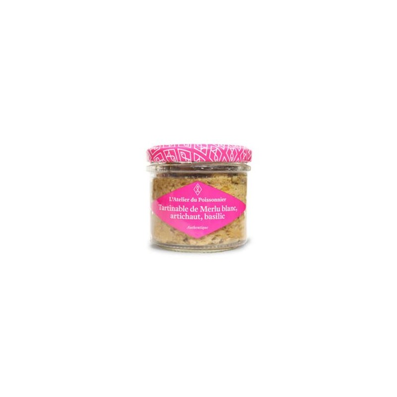 Rillettes merlu blanc artichaut basilic-90grsConserve de poissonL'atelier du poissonnier