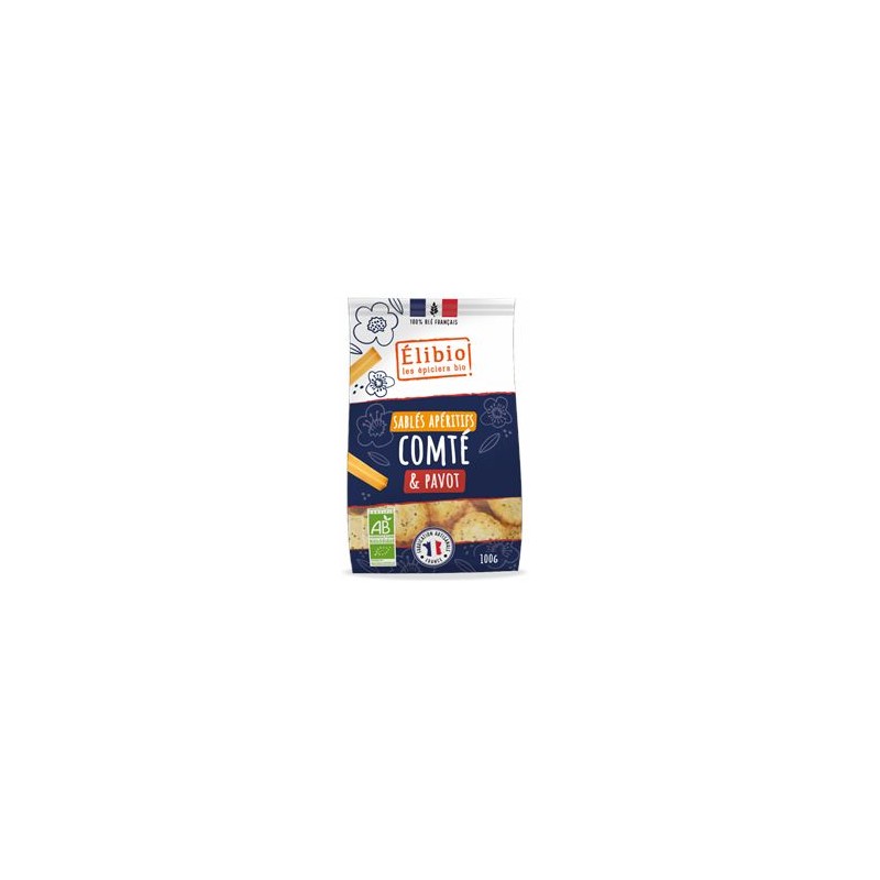 Sablé apéro comté et graines pavot-100 grsBiscuits apéritifs bioBIODIS