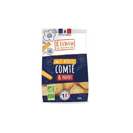 Sablé apéro comté et graines pavot-100 grsBiscuits apéritifs bioBIODIS