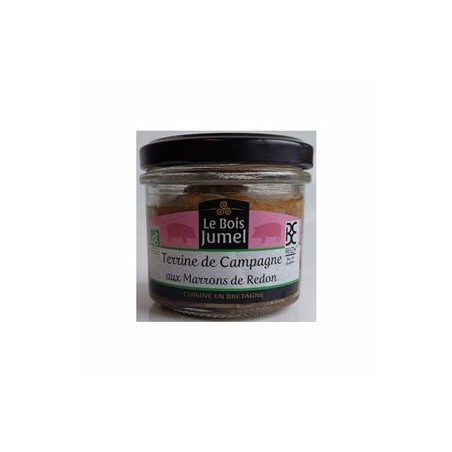 Terrine de campagne aux marrons de Redon  90grViande et Charcuterie BIOLe Bois Jumel